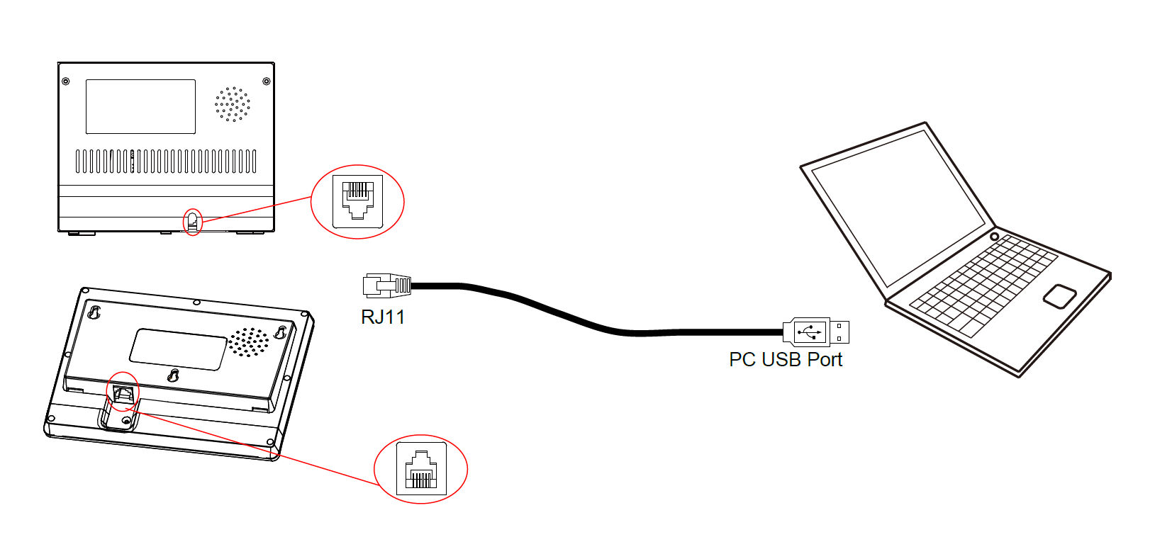 rj11 - pc USB port